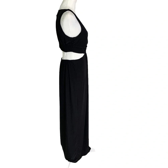 MISA Los Angeles Athema Cutout Waist Sleeveless Maxi Dress Black Size L NWT - Picture 7 of 13